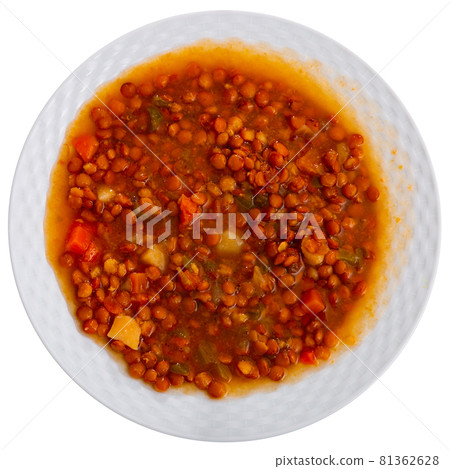 Popular soup made of lentils with vegetables Popular soup made of lentils with vegetables 81362628