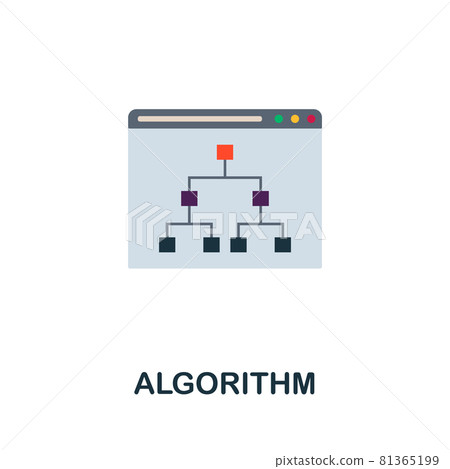 Algorithm flat icon. Colored sign from machine learning collection. Creative Algorithm icon illustration for web design, infographics and more Algorithm flat icon. Colored sign from machine learning collection. Creative Algorithm icon illustration for web design, infographics and more 81365199
