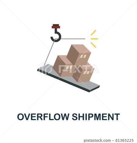 Overflow Shipment flat icon. Simple sign from logistics collection. Creative Overflow Shipment icon illustration for web design, infographics and more 81365225