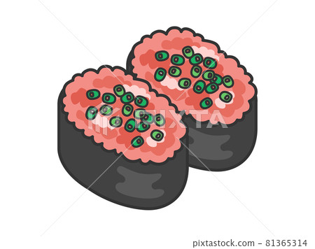 Illustration of Negitoro-rolled sushi Illustration of Negitoro-rolled sushi 81365314