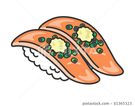Salmon sushi illustration 81365323