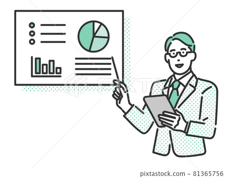 Illustration material of a consultant who analyzes data 81365756