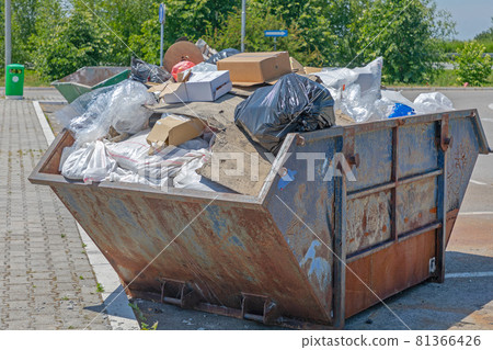 Overloaded Skip Container Overloaded Skip Container 81366426