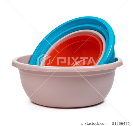 Plastic empty basin isolated on white background Plastic empty basin isolated on white background 81366475