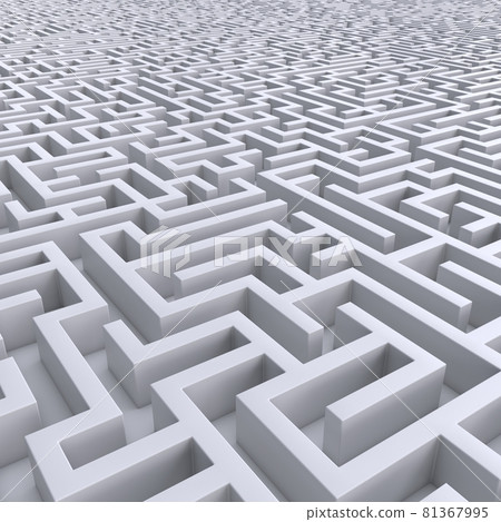 Endless maze concept, labyrinth background 3d rendering 81367995