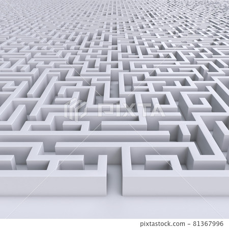 Endless maze concept, labyrinth background 3d rendering 81367996