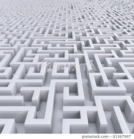Endless maze concept, labyrinth background 3d rendering 81367997