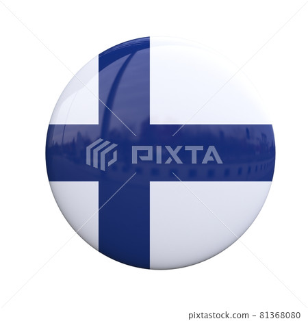 Finland national flag badge, nationality pin 3d rendering 81368080