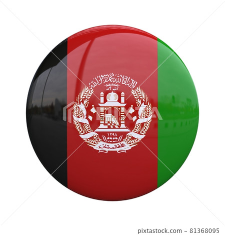 Afghanistan national flag badge, nationality pin 3d rendering 81368095