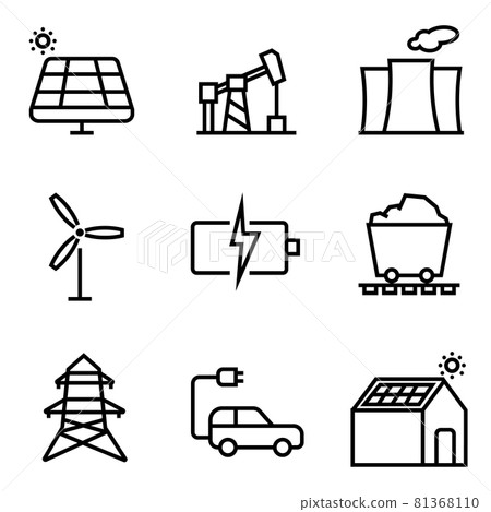 Icon set of global energy source dirty energy source and clean energy for the future solar cell Icon set of global energy source dirty energy source and clean energy for the future solar cell 81368110