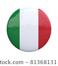 Italy national flag badge, nationality pin 3d rendering 81368131