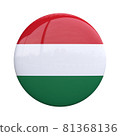 Hungary national flag badge, nationality pin 3d rendering 81368136