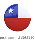 Chile national flag badge, nationality pin 3d rendering 81368140