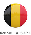 Belgium national flag badge, nationality pin 3d rendering 81368143