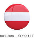 Austria national flag badge, nationality pin 3d rendering 81368145