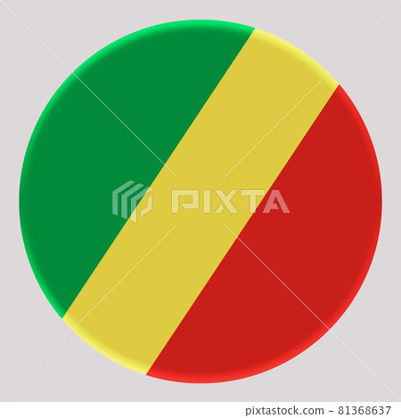3D Flag of Republic of the Congo on circle - Stock Illustration ...
