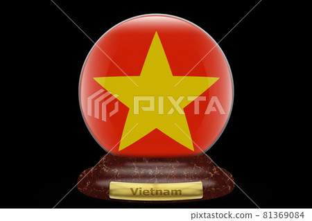 3D Flag of Vietnam on snow globe 3D Flag of Vietnam on snow globe 81369084