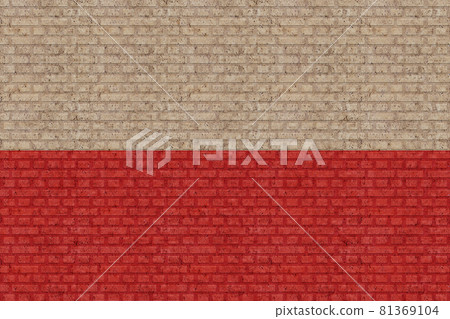 3D Flag of Poland on brick wall 81369104