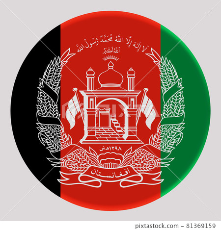 3D Flag of Afghanistan on circle 81369159