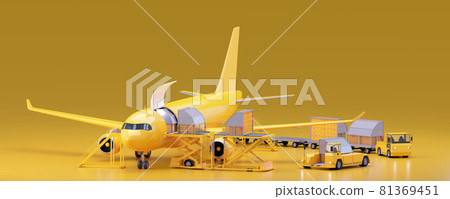 Loading unit load devices on cargo airplane 81369451