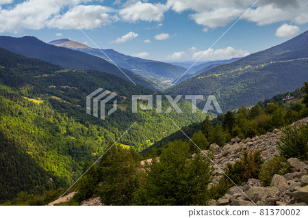 Summer landscape in La Cerdanya, Pyrenees mountain, Catalonia, Spain. Summer landscape in La Cerdanya, Pyrenees mountain, Catalonia, Spain. 81370002