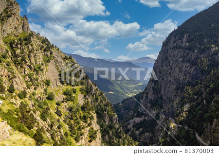 Vall de nuria (Valley of Nuria) National Park in Catalonia of Spain in a cloudy day 81370003