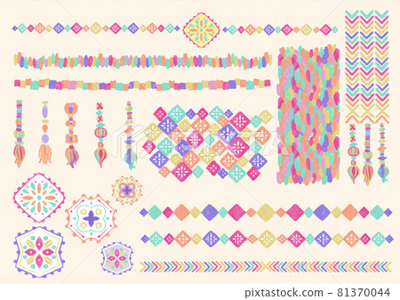 Ethnic Scandinavian style retro pop line frame fringe knitting material set 81370044