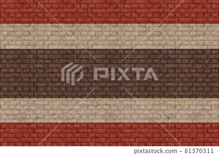 3D Flag of Thailand on brick wall 3D Flag of Thailand on brick wall 81370311