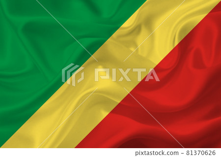 3D Flag of Republic of the Congo on fabric - Stock Illustration ...