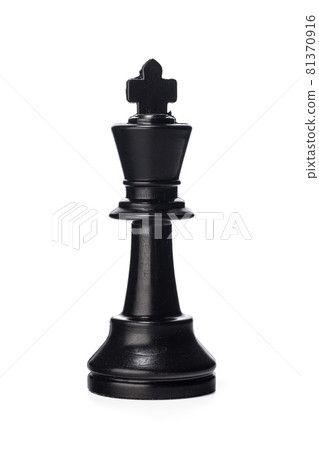 Black chess piece isolated on white background 81370916