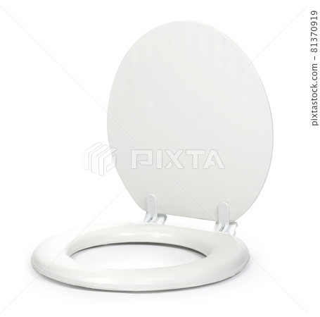 White toilet seat isolated on white background 81370919