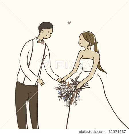 Men and women holding hands, bride and groom, wedding, marriage, bridal, heart, C 81371287