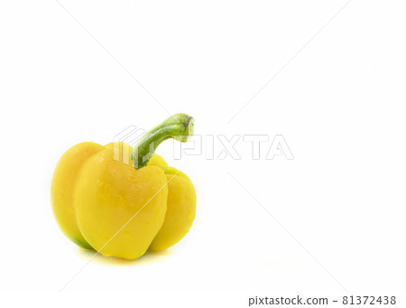 bell pepper with vitamins for food separately on white bell pepper with vitamins for food separately on white 81372438