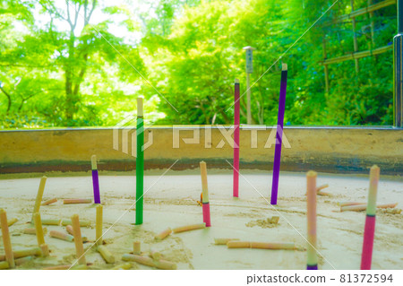 Image of colorful incense sticks and ashes Image of colorful incense sticks and ashes 81372594