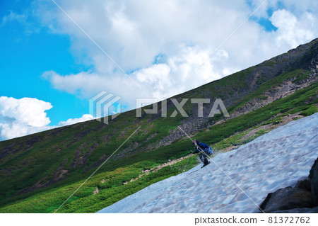 Summer skiing on the clouds on the left side of Norikura Taisetsukei Summer skiing on the clouds on the left side of Norikura Taisetsukei 81372762
