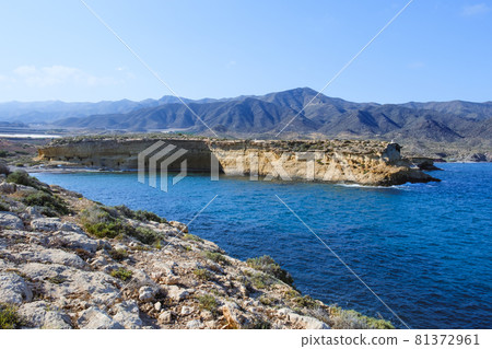 panoramic view of Cala Blanca beach, Lorca, Spain panoramic view of Cala Blanca beach, Lorca, Spain 81372961