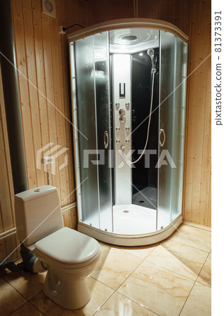 modern shower cabin with illumination and toilet modern shower cabin with illumination and toilet 81373391