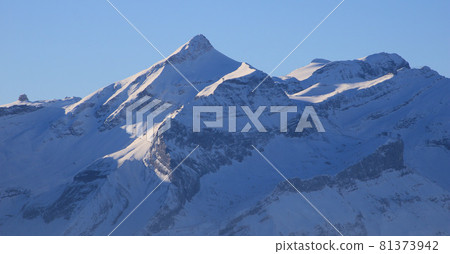 Mount Oldehore and Diablerets Glacier seen from Horeflue, Schoenried. Mount Oldehore and Diablerets Glacier seen from Horeflue, Schoenried. 81373942