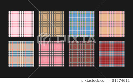 Check Fashion Seamless Patterns Set 81374611
