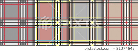 Check Fashion Seamless Patterns set. Repeat backgrounds 81374642