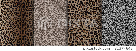 Leopard Seamless Patterns set. Fashion repeat backgrounds 81374643