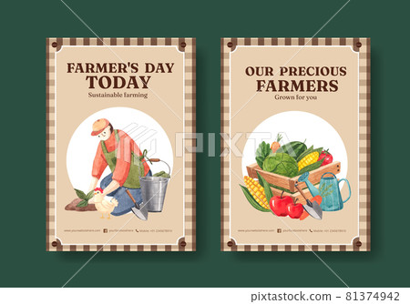 Poster template with national farmers day... - Stock Illustration ...