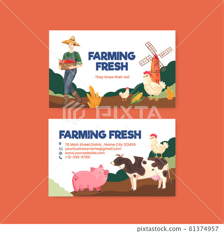 Name card template with national farmers day concept,watercolor style 81374957