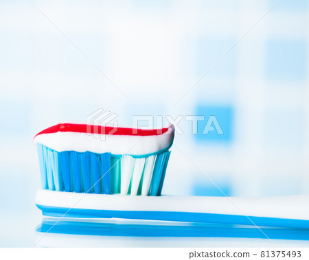 toothbrush with red stripe toothpaste toothbrush with red stripe toothpaste 81375493
