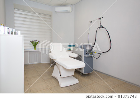 Laser epilation equipment in modern cosmetology clinic hair removal. 81375748