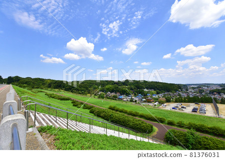 Yamaguchi Reservoir and Murayama Reservoir and surrounding scenery Yamaguchi Reservoir and Murayama Reservoir and surrounding scenery 81376031