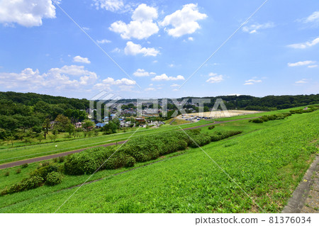 Yamaguchi Reservoir and Murayama Reservoir and surrounding scenery 81376034