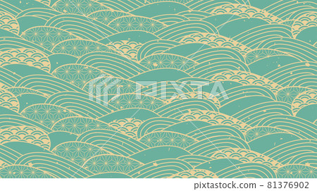 Japanese style wave pattern background 81376902