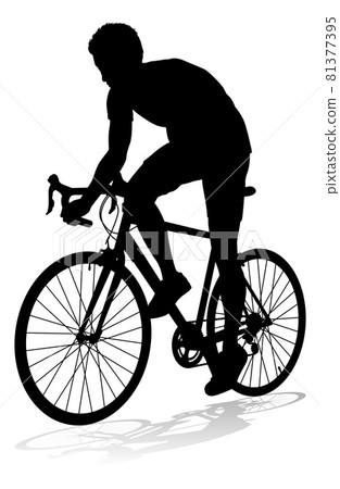 Bike Cyclist Riding Bicycle Silhouette Bike Cyclist Riding Bicycle Silhouette 81377395