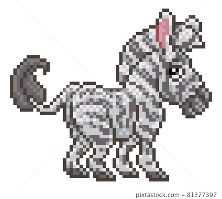 Zebra Pixel Art Safari Animal Video Game Cartoon Zebra Pixel Art Safari Animal Video Game Cartoon 81377397
